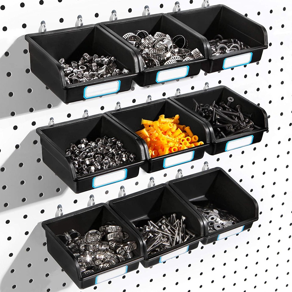 Tools Box For Workshop - 1/6 セット ペグボード ビン フックとラベル付き ペグボード
