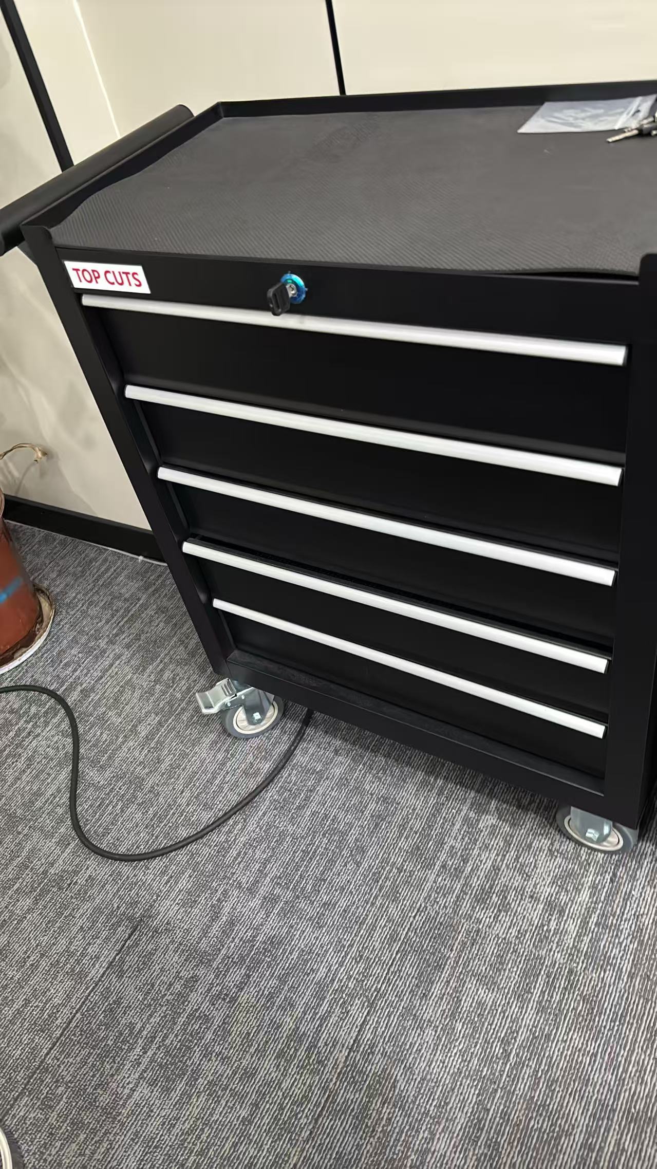 Tools Trolley For Workshop - 72インチガレージスチールツールキャビネット、ローリングコンビネーションツールワークベンチチェスト、ワークショップカート、ロック可能な引き出し付きツールキャビネットトロリー