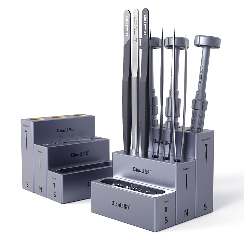 Screw Organizer Kit - Qianliicube収納ボックス高品質アルミニウム合金電話修理ピンセットドライバーネジ部品オーガナイザーピース/セット
