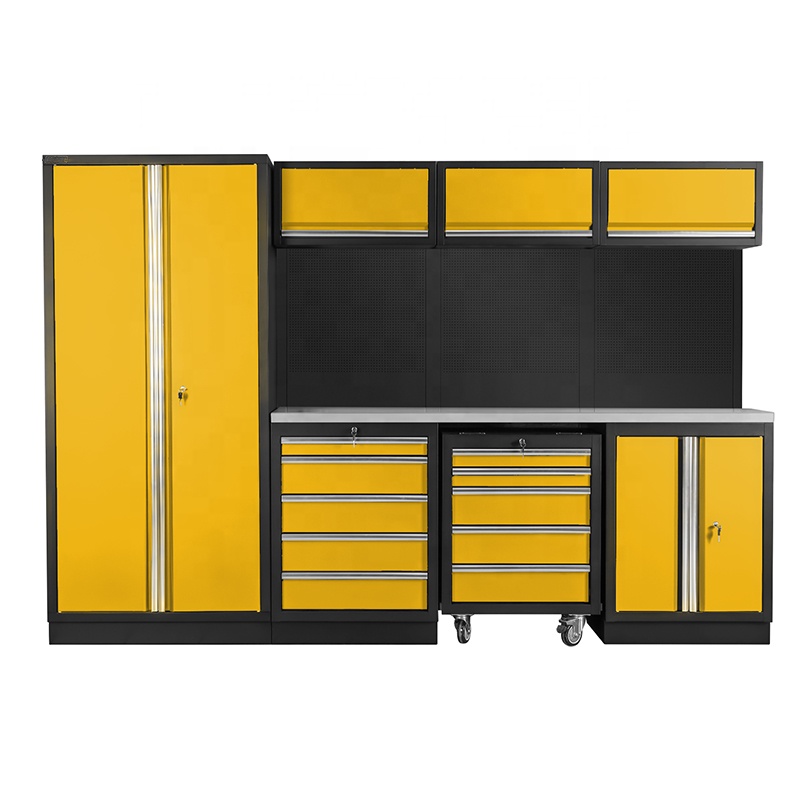 Tools Trolley For Workshop - 頑丈な金属製ツールキャビネットトロリー、ワークショップやガレージ用のハンドルと車輪付きローリングツールカート