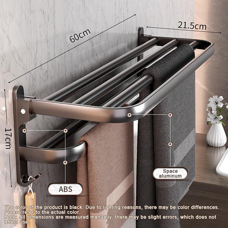自己粘着式浴室タオルラック、穴あけ不要、壁掛けバスタオルハン - Screw Organizer Kit のレビューと価格