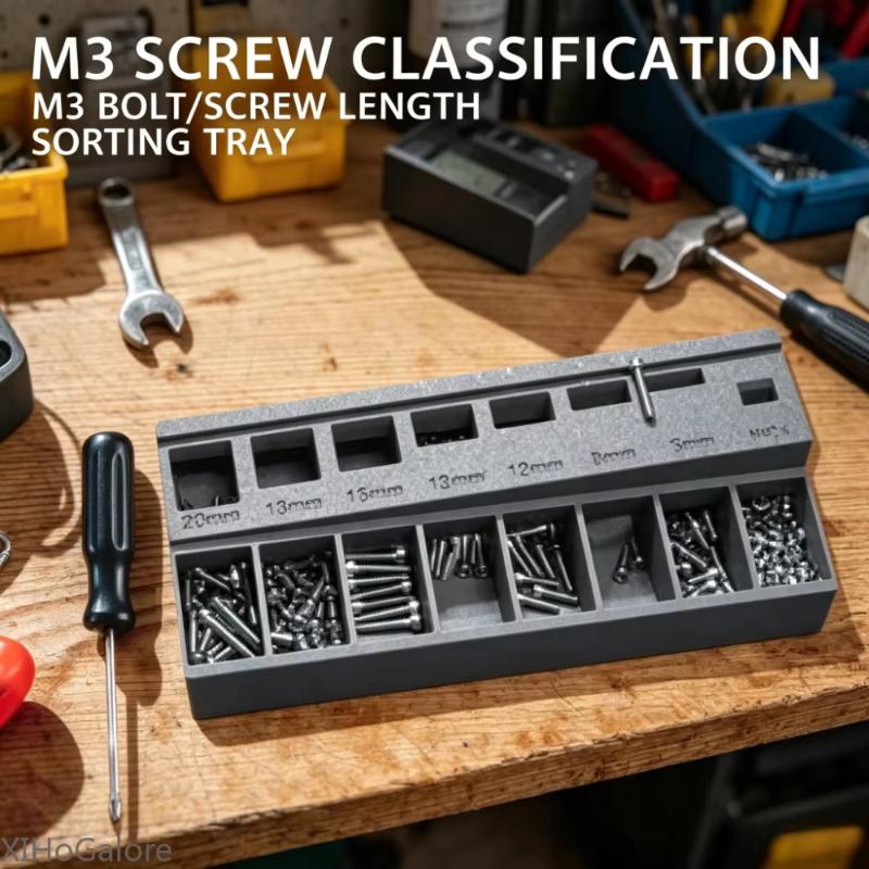 M3ボルトネジ長さ選別トレイ3Dプリント製ポータブル実用小型 - Screw Organizer Kit のレビューと価格