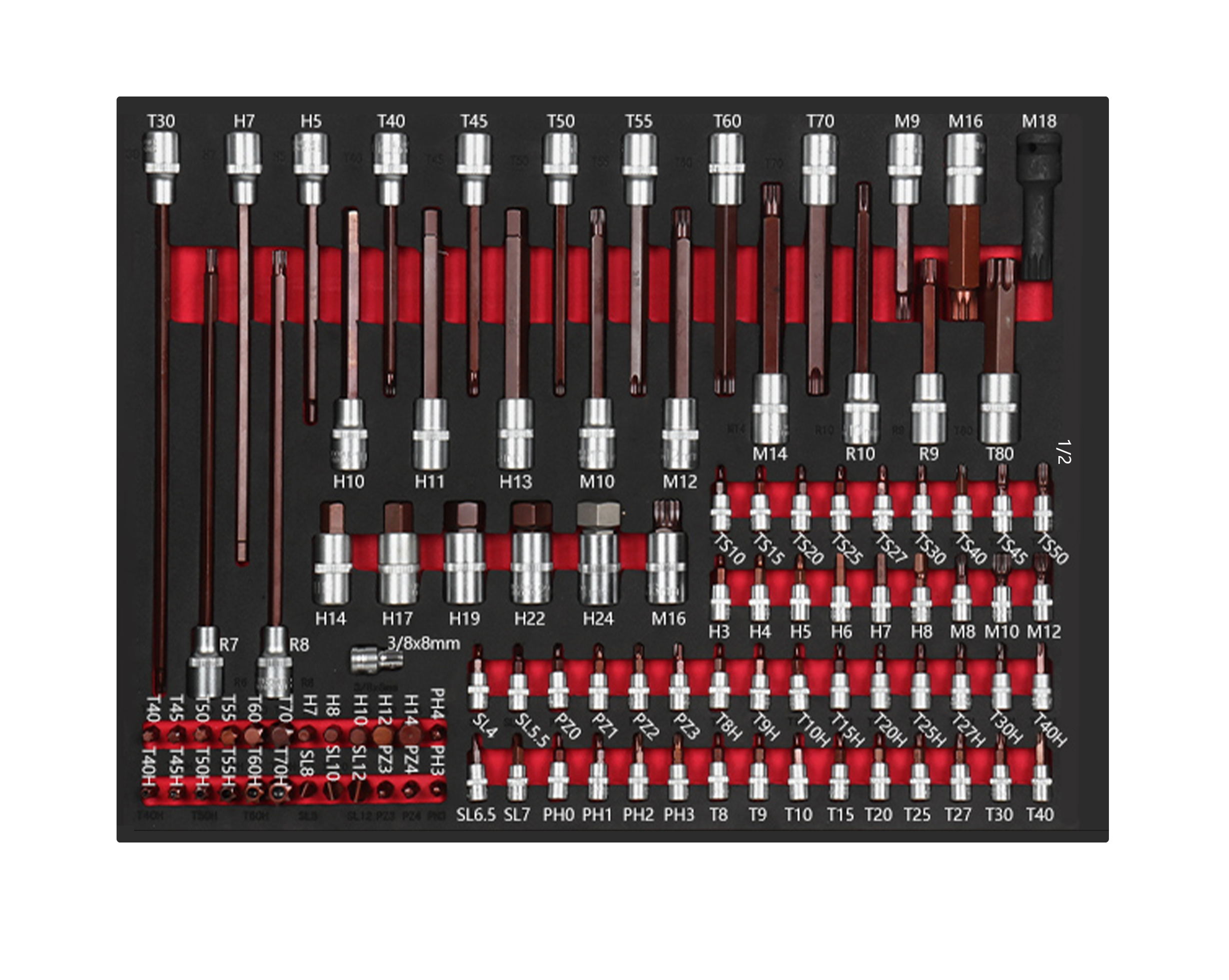 102個入り EVAフォーム 1/2インチ 1/4インチドラ - Tools Trolley For Workshop のレビューと価格