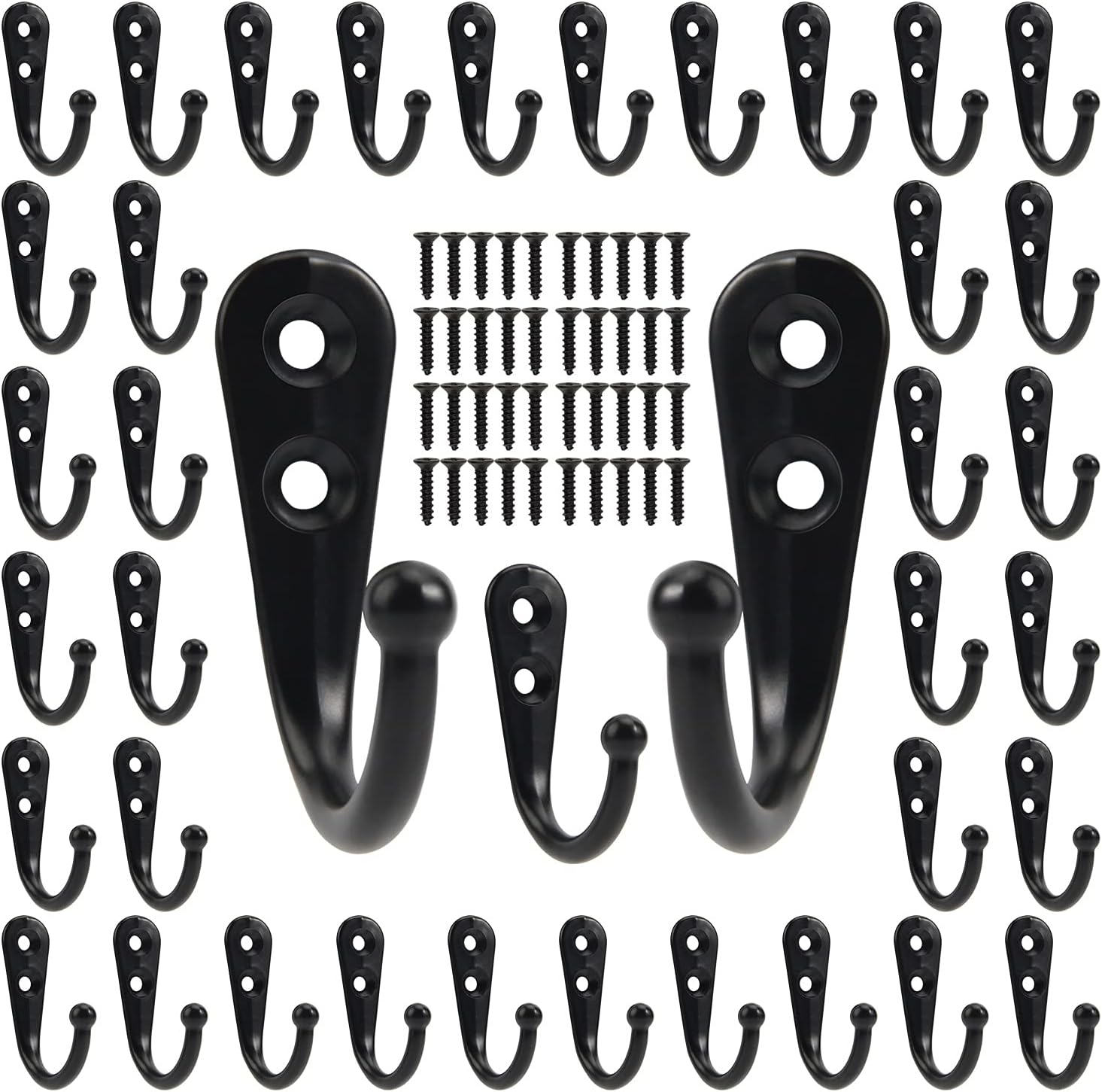黒色の金属製フック、ネジ付き、壁掛け式、コート、タオル、バッ - Screw Organizer Kit のレビューと価格