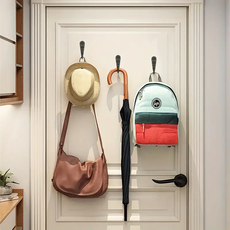 黒色の金属製フック、ネジ付き、壁掛け式、コート、タオル、バッ - Screw Organizer Kit のレビューと価格