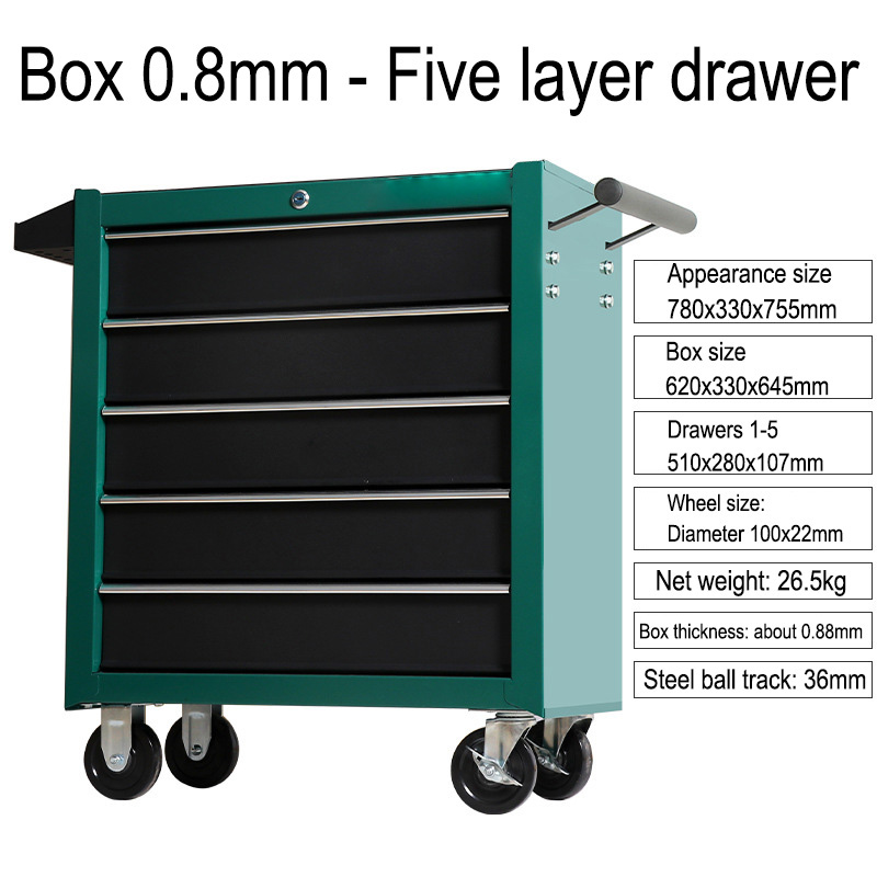 5段引き出し収納ツールボックストロリー、多機能自動車修理ハー - Tools Box For Workshop のレビューと価格