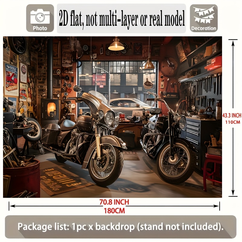 オートバイガレージタペストリー クラシックバイク ワークショ - Tools For Motorcycle Workshop のレビューと価格