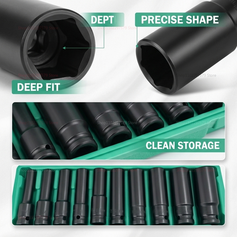 10個入りソケットレンチセット 8-24mm 調整可能 空気 - Tools For Motorcycle Workshop のレビューと価格